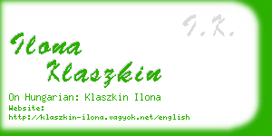 ilona klaszkin business card